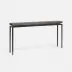 Benjamin Slim Narrow Console Flat Black Steel 48"L x 10"W x 31"H Realistic Faux Shagreen Dark Mushroom