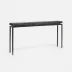 Benjamin Slim Narrow Console Flat Black Steel 48"L x 10"W x 31"H Faux Linen Charcoal