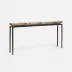 Benjamin Slim Narrow Console Flat Black Steel 48"L x 10"W x 31"H Petrified Wood Light Mix