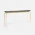 Benjamin Slim Narrow Console Texturized Gold Steel 48"L x 10"W x 31"H Realistic Faux Shagreen Dark Mushroom