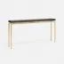 Benjamin Slim Narrow Console Texturized Gold Steel 48"L x 10"W x 31"H Faux Linen Charcoal