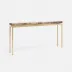 Benjamin Slim Narrow Console Texturized Gold Steel 48"L x 10"W x 31"H Petrified Wood Light Mix