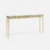 Benjamin Slim Narrow Console Texturized Gold Steel 48"L x 10"W x 31"H Shell Silver Mother of Pearl