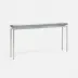 Benjamin Slim Narrow Console Texturized Silver Steel 48"L x 10"W x 31"H Realistic Faux Shagreen Cool Gray