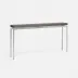 Benjamin Slim Narrow Console Texturized Silver Steel 48"L x 10"W x 31"H Realistic Faux Shagreen Dark Mushroom