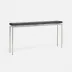 Benjamin Slim Narrow Console Texturized Silver Steel 48"L x 10"W x 31"H Faux Linen Charcoal