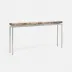 Benjamin Slim Narrow Console Texturized Silver Steel 48"L x 10"W x 31"H Petrified Wood Light Mix