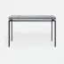 Benjamin Console Table Flat Black Steel 48"L x 18"W x 31"H Realistic Faux Shagreen Cool Gray