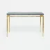 Benjamin Console Table Texturized Gold Steel 48"L x 18"W x 31"H Realistic Faux Shagreen Cool Gray