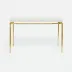 Benjamin Console Table Texturized Gold Steel 48"L x 18"W x 31"H Realistic Faux Shagreen Ivory