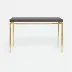 Benjamin Console Table Texturized Gold Steel 48"L x 18"W x 31"H Faux Linen Charcoal