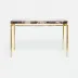 Benjamin Console Table Texturized Gold Steel 48"L x 18"W x 31"H Petrified Wood Dark Mix