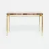 Benjamin Console Table Texturized Gold Steel 48"L x 18"W x 31"H Petrified Wood Light Mix