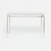 Benjamin Console Table Texturized Silver Steel 48"L x 18"W x 31"H Realistic Faux Shagreen Ivory