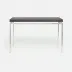 Benjamin Console Table Texturized Silver Steel 48"L x 18"W x 31"H Faux Linen Charcoal