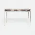 Benjamin Console Table Texturized Silver Steel 48"L x 18"W x 31"H Petrified Wood Dark Mix