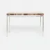 Benjamin Console Table Texturized Silver Steel 48"L x 18"W x 31"H Petrified Wood Light Mix