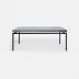 Benjamin Coffee Table Flat Black Steel 48"L x 27"W x 21"H Realistic Faux Shagreen Cool Gray