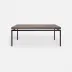 Benjamin Coffee Table Flat Black Steel 48"L x 27"W x 21"H Realistic Faux Shagreen Dark Mushroom