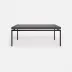 Benjamin Coffee Table Flat Black Steel 48"L x 27"W x 21"H Faux Linen Charcoal