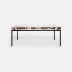 Benjamin Coffee Table Flat Black Steel 48"L x 27"W x 21"H Petrified Wood Dark Mix