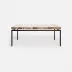 Benjamin Coffee Table Flat Black Steel 48"L x 27"W x 21"H Petrified Wood Light Mix