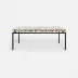 Benjamin Coffee Table Flat Black Steel 48"L x 27"W x 21"H Shell Silver Mother of Pearl