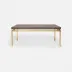 Benjamin Coffee Table Texturized Gold Steel 48"L x 27"W x 21"H Realistic Faux Shagreen Dark Mushroom