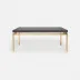 Benjamin Coffee Table Texturized Gold Steel 48"L x 27"W x 21"H Faux Linen Charcoal