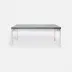 Benjamin Coffee Table Texturized Silver Steel 48"L x 27"W x 21"H Realistic Faux Shagreen Cool Gray