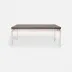 Benjamin Coffee Table Texturized Silver Steel 48"L x 27"W x 21"H Realistic Faux Shagreen Dark Mushroom