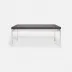 Benjamin Coffee Table Texturized Silver Steel 48"L x 27"W x 21"H Faux Linen Charcoal