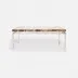 Benjamin Coffee Table Texturized Silver Steel 48"L x 27"W x 21"H Petrified Wood Light Mix