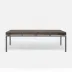 Benjamin Coffee Table Flat Black Steel 52"L x 30"W x 20"H Dark Mushroom Realistic Faux Shagreen