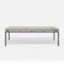 Benjamin Coffee Table Flat Black Steel 52"L x 30"W x 20"H Realistic Faux Shagreen Dark Mushroom