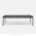 Benjamin Coffee Table Flat Black Steel 52"L x 30"W x 20"H Faux Linen Charcoal