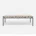 Benjamin Coffee Table Flat Black Steel 52"L x 30"W x 20"H Realistic Faux Shagreen Ivory