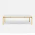 Benjamin Coffee Table Texturized Gold Steel 52"L x 30"W x 20"H Realistic Faux Shagreen Ivory