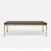 Benjamin Coffee Table Texturized Gold Steel 52"L x 30"W x 20"H Hair-On-Hide Gray