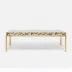 Benjamin Coffee Table Texturized Gold Steel 48"L x 27"W x 21"H Faux Horn Pewter