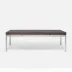 Benjamin Coffee Table Texturized Silver Steel 52"L x 30"W x 20"H Realistic Faux Shagreen Dark Mushroom