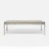 Benjamin Coffee Table Texturized Silver Steel 52"L x 30"W x 20"H Realistic Faux Shagreen Sand