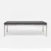 Benjamin Coffee Table Texturized Silver Steel 52"L x 30"W x 20"H Faux Linen Charcoal