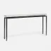 Benjamin Slim Narrow Console Flat Black Steel 60"L x 10"W x 31"H Realistic Faux Shagreen Ivory