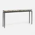 Benjamin Slim Narrow Console Flat Black Steel 60"L x 10"W x 31"H Shell Silver Mother of Pearl