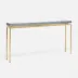 Benjamin Slim Narrow Console Texturized Gold Steel 60"L x 10"W x 31"H Realistic Faux Shagreen Cool Gray