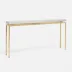 Benjamin Slim Narrow Console Texturized Gold Steel 60"L x 10"W x 31"H Realistic Faux Shagreen Ivory