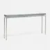 Benjamin Slim Narrow Console Texturized Silver Steel 60"L x 10"W x 31"H Realistic Faux Shagreen Cool Gray