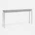 Benjamin Slim Narrow Console Texturized Silver Steel 60"L x 10"W x 31"H Realistic Faux Shagreen Sand