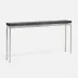 Benjamin Slim Narrow Console Texturized Silver Steel 60"L x 10"W x 31"H Faux Linen Charcoal